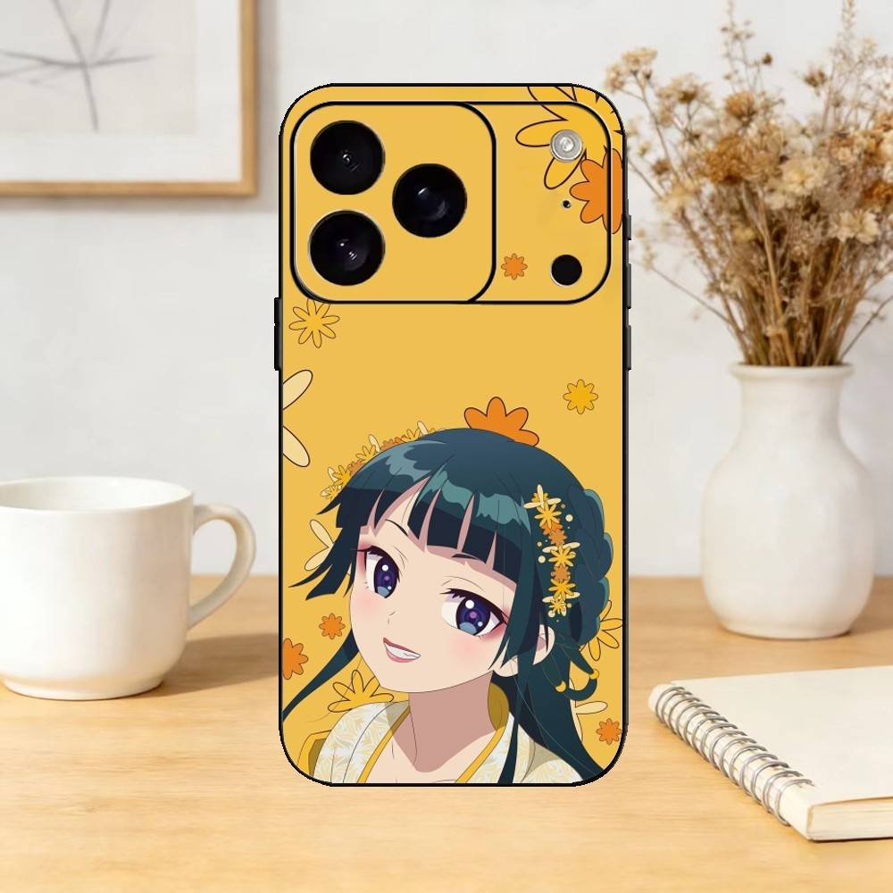 The Apothecary D-Diaries Maomao Phone Case Silicone black Soft For IPhone 17,16,15,14,13,12,11,SE,Plus Pro Max
