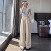 2026 Women's High-Waisted Tencel Linen Wide-Leg Pants - Loose, Floor-Length, Casual Ice Silk Design