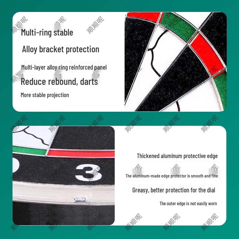 18-inch Dubbelzijdig Bevlokt Dartbord Set met 10 Verzwaarde Darts