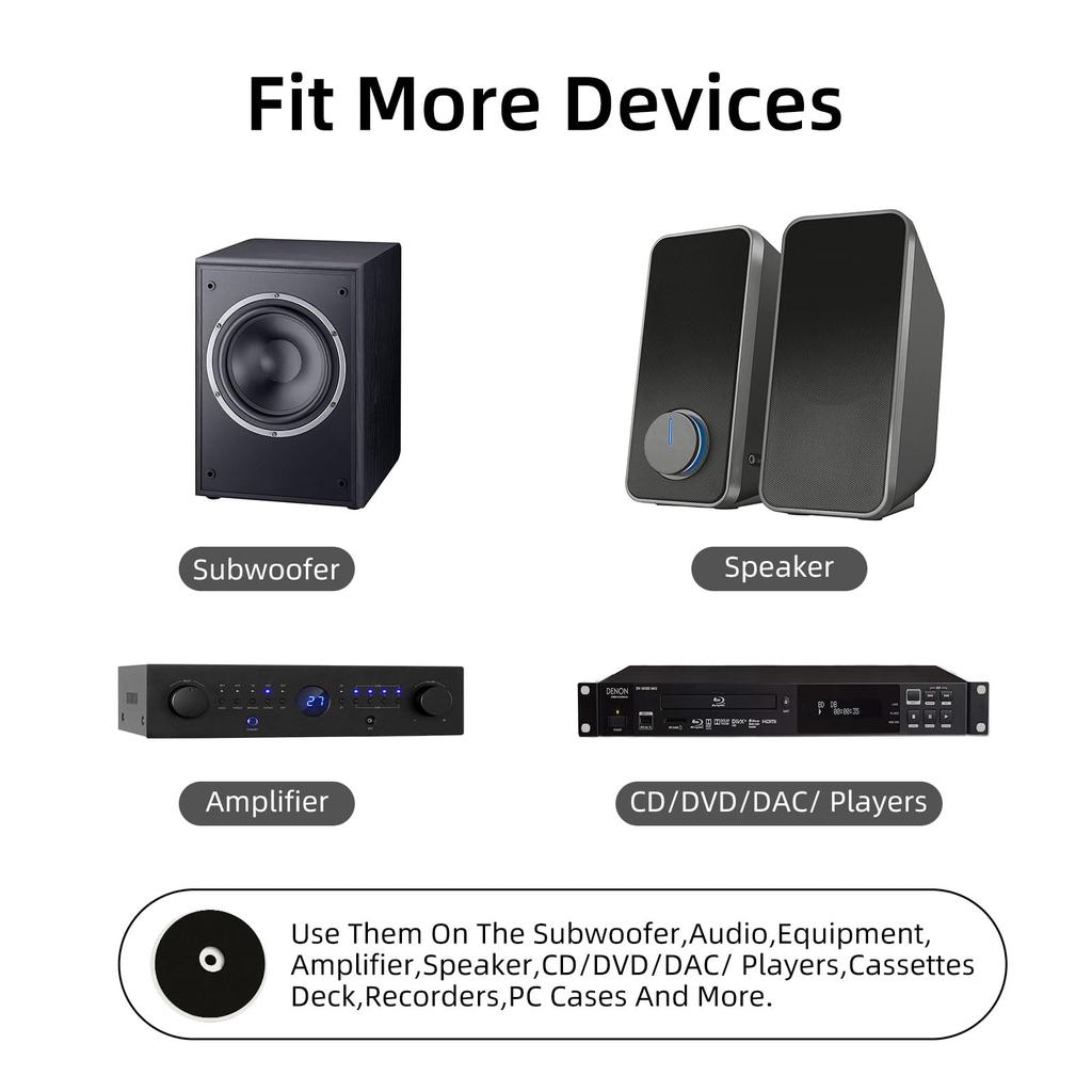 Monosaudio Speaker 400kg Weight Improved Audio Sound Vibration Compatible with 3M Tape and Screw for Home AV and Sound 4-Piece Insulators, Aluminum,