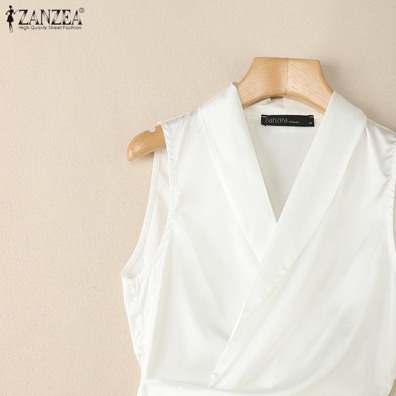 ZANZEA Women Summer V-Neck Casual Sleeveless Tank Tops