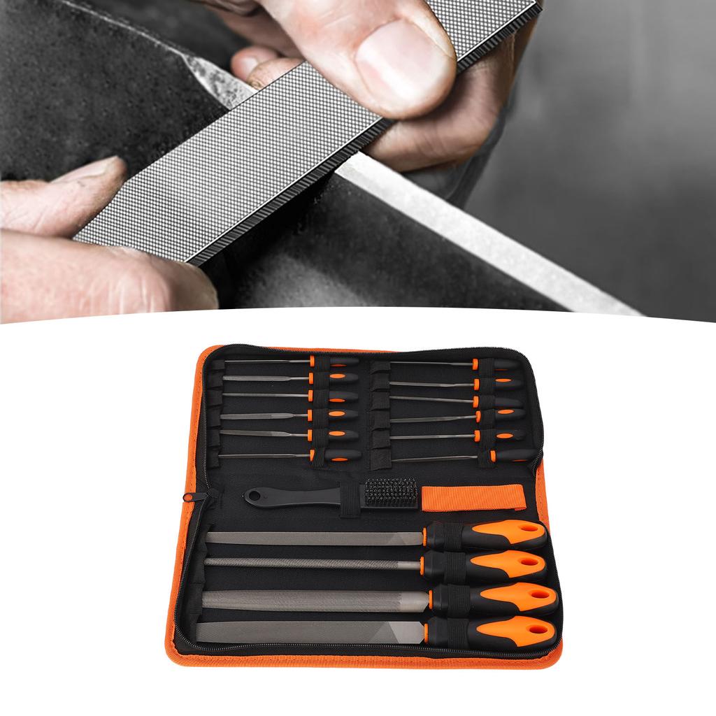 18Pcs Files Set Tool T12 Steel Metal Professional Flat Triangular Half Round Large Needle Hand File