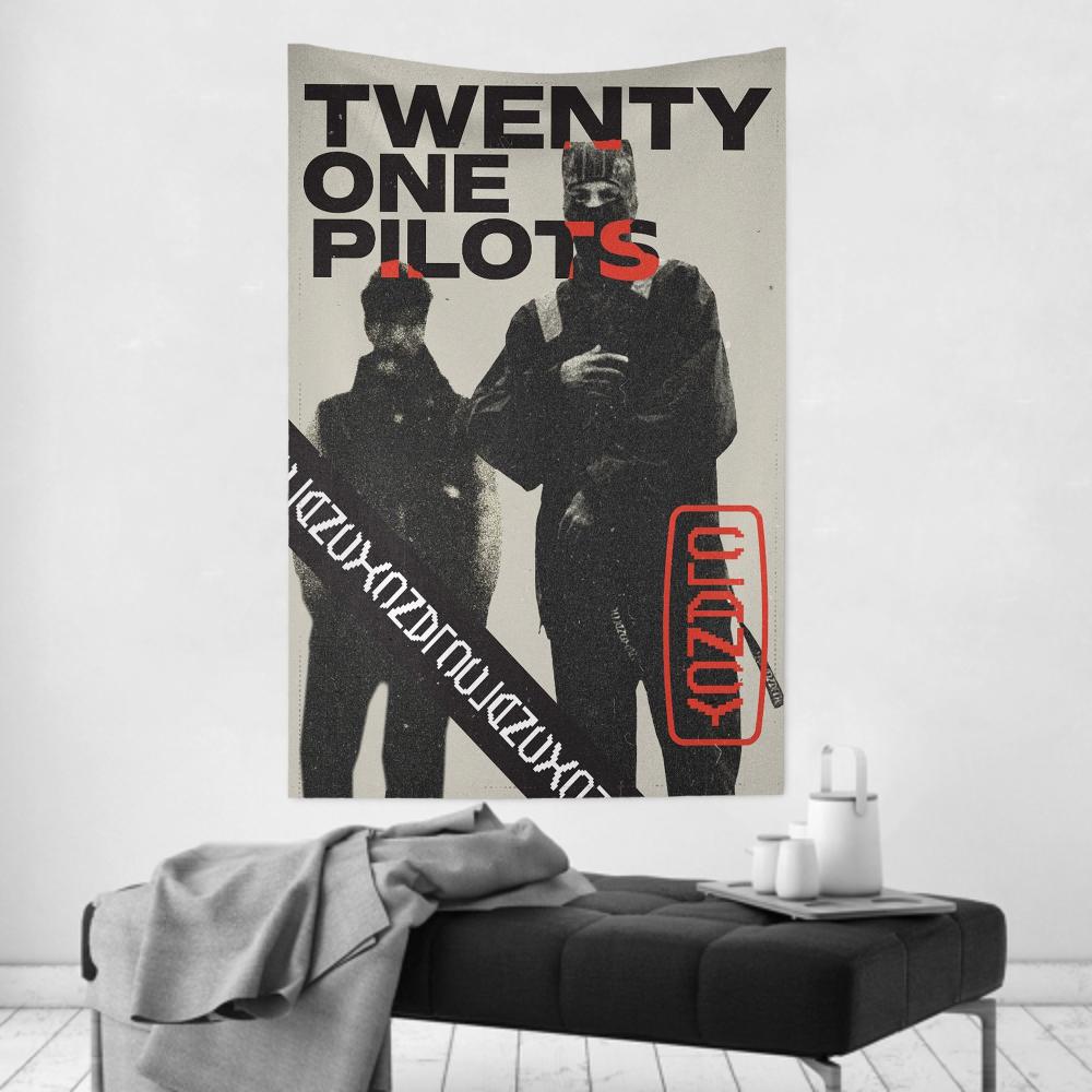 Rock Band Ttwenty One Ppilot Clancy Wandteppich Raumdeko Wandtuch Party Hängender Hintergrund Raumdeko Babyzimmer