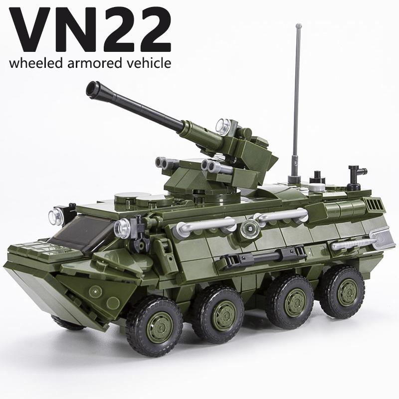472PCS VN22 armored vehicle building blocks, off-road vehicle puzzle assembly toy models, boys DIY military vehicles by hand