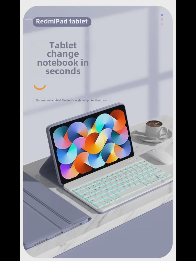 2023 Protective Bluetooth Keyboard Case for RedmiPad SE 10.6 - Compatible with Xiaomi 5/6