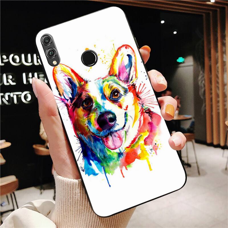 YNDFCNB Tier Hund Katze Fuchs Pfau Aquarell Malerei Handyhülle Für Huawei Honor 8X 8A 9 10 20 Lite 30Pro 7C 7A 10i 20i