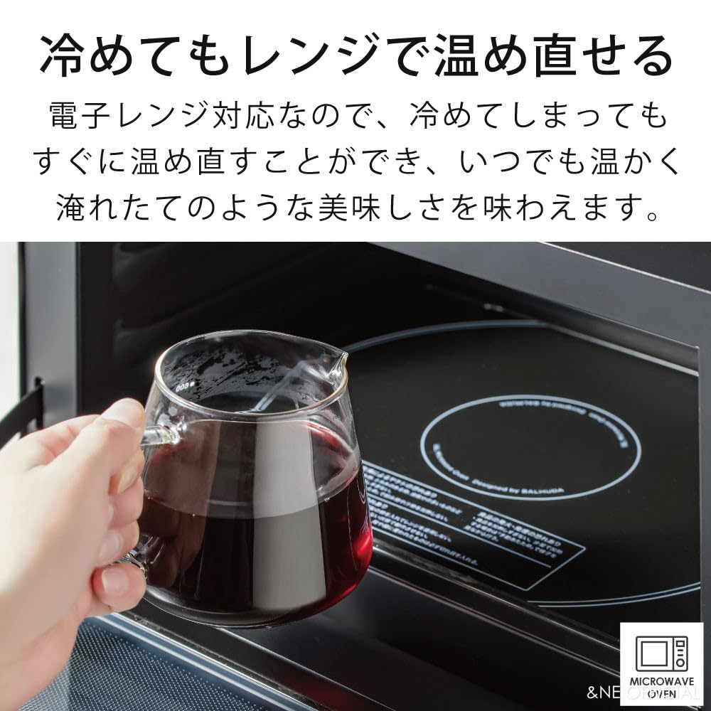 &NE Nikii Cafe Clear Glass Server, 15cm Wide x 11cm Deep x 11cm High, 600ml Capacity, Heat-Resistant Glass, Microwave and Dishwasher Safe, Easy to