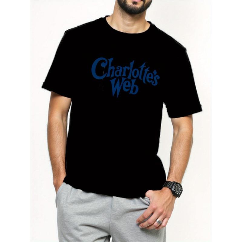 

Charlotte S Web Graphic Tee - Casual Crew Neck Short Sleeve T-Shirt, Breathable , Ideal for Book Lovers & Youngsters, Summer Wear, Everyday Tshirt 4XL чорний