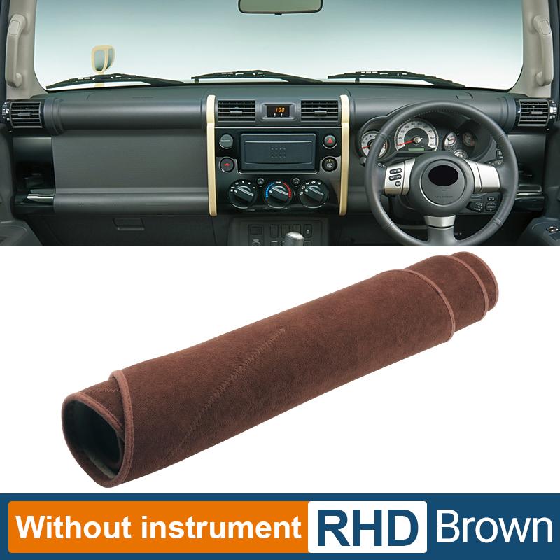 

Чехол на приборную панель автомобиля, избегайте света, коврик, анти-УФ-ковер, нескользящий коврик для Toyota FJ Cruiser GSJ10 2006-2018 2022 No NAV Brown RHD