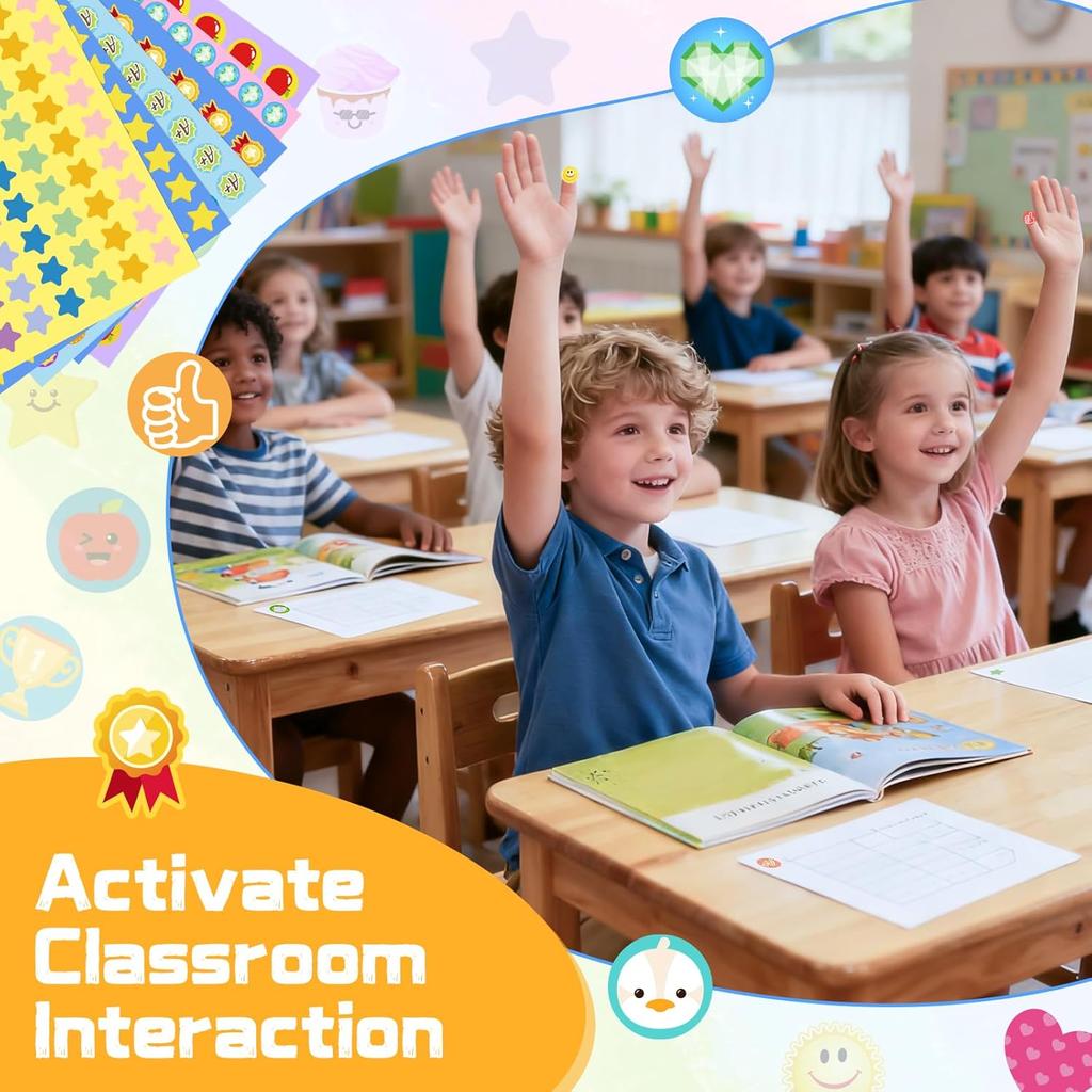 6600PCS Reward Stickers for Kids, Incentive Mini Stickers for Teachers Classroom, Premium Variety Pack for Kids Homework Reward