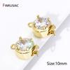 18K Gold Plated Inlaid Zircon Round Insert Clasps Pearl Clasp Connector For DIY Bracelet Necklace Making Findings