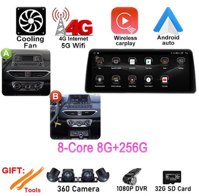 12.3 Inch Wireless CarPlay For  Hyundai Elantra 2017 Car intelligent System Navigation GPS Display Touch Screen Android Auto