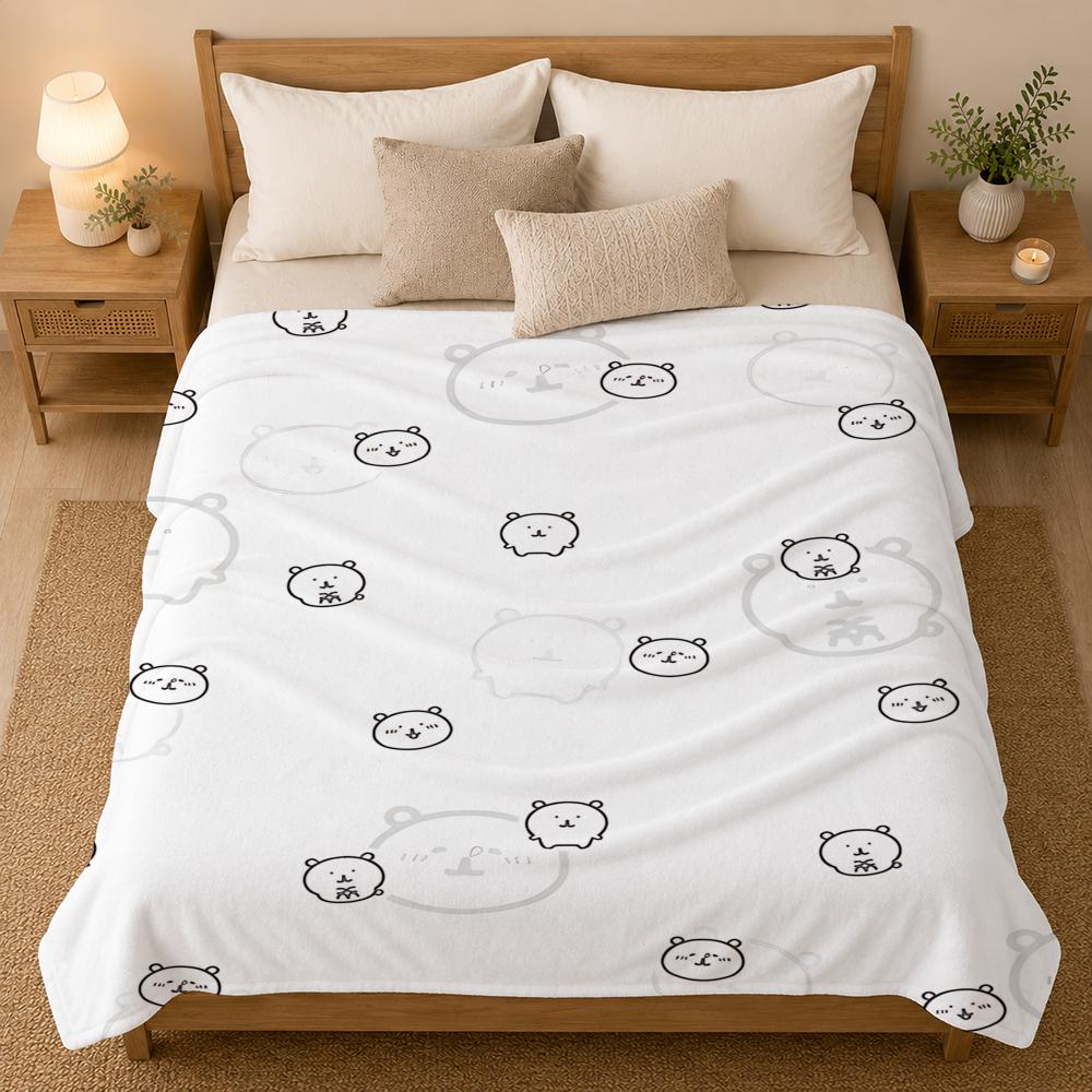 Joke Bear Cartoon Bear Art Throw 240G Flannel Blanket, Suitable For Sofas, Beds, Offices, Exquisite Gift Blankets