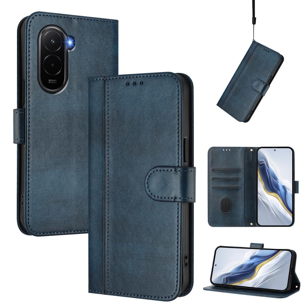 For Xiaomi Poco M7 Plus 5G/M7 4G (169mm) Cases Wallet Stand Retro Texture Leather Phone Cover with Lanyard