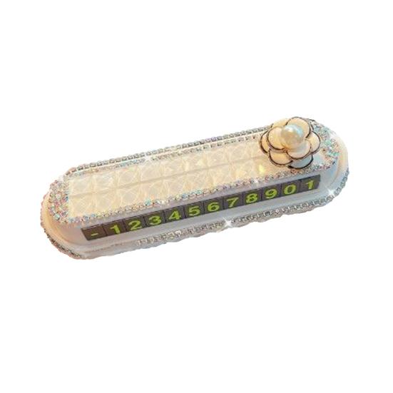 Car Parking Card Creative Rhinestones Nice-looking Sign Phone Number Plate Accessories