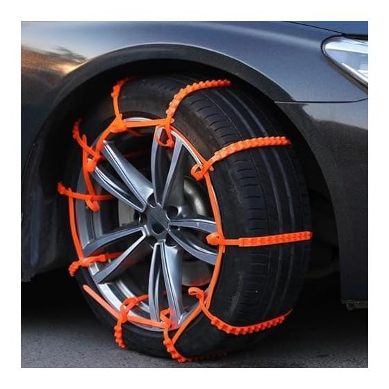Simple chain, insulation lock type tire chain, general purpose, multi-functional, tire/non-slip chain, disposable, for cars, ideal for snowy, icy,