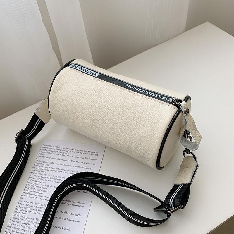 Cylindrical Genuine Leather Women Shoulder Bag Fashion Simple Ladies Crossbody Bag Casual Totes Trendy Messenger Bag