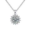 Sunflower Necklace: 2 Carat Moissanite Pendant on PT950 Plated Titanium Steel Clavicle Chain