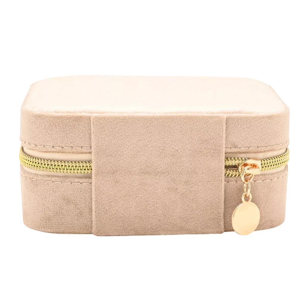 Sophia Classic Velvet Jewellery Box - Champagne