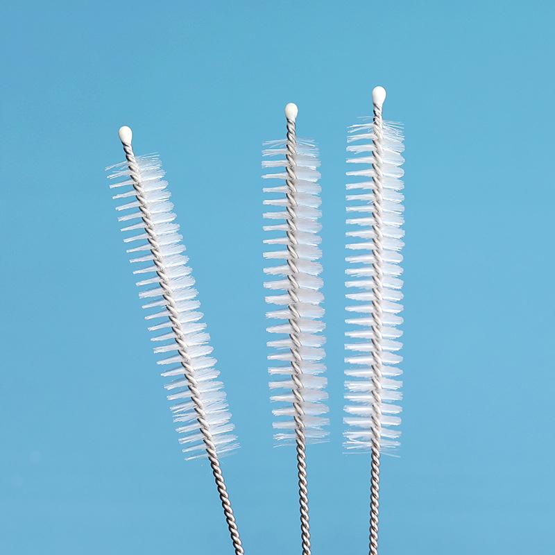 Bending Stainless Straw Brush Cleaner Soft Hair Suction Glass Tube Cleaning Brushes Baby Kids Bottle Brush Long Handle Reusable
