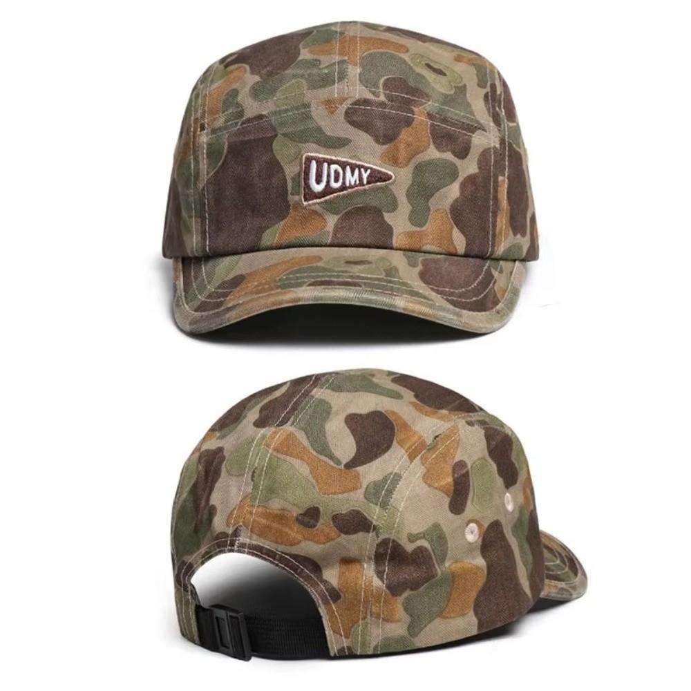Short Brim Baseball Caps Camouflage Duckbill Caps American-style 5 Panel Caps  for Men and Women