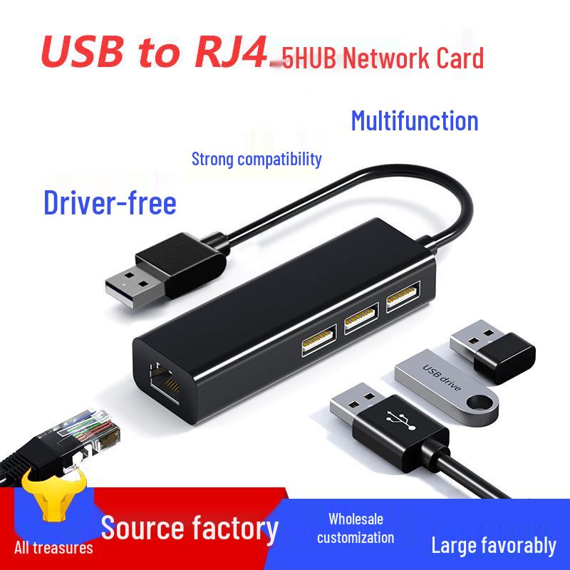 Type-C to RJ45 Gigabit Ethernet USB 3.0 Hub Splitter for Digital Accessories