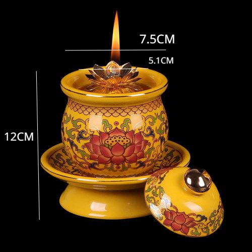 Классический и креативный керамический фонарь в виде лотоса для дома в зале Будды, предлагающий съедобную масляную лампу и масляную лампу, буддизм фэн-шуй