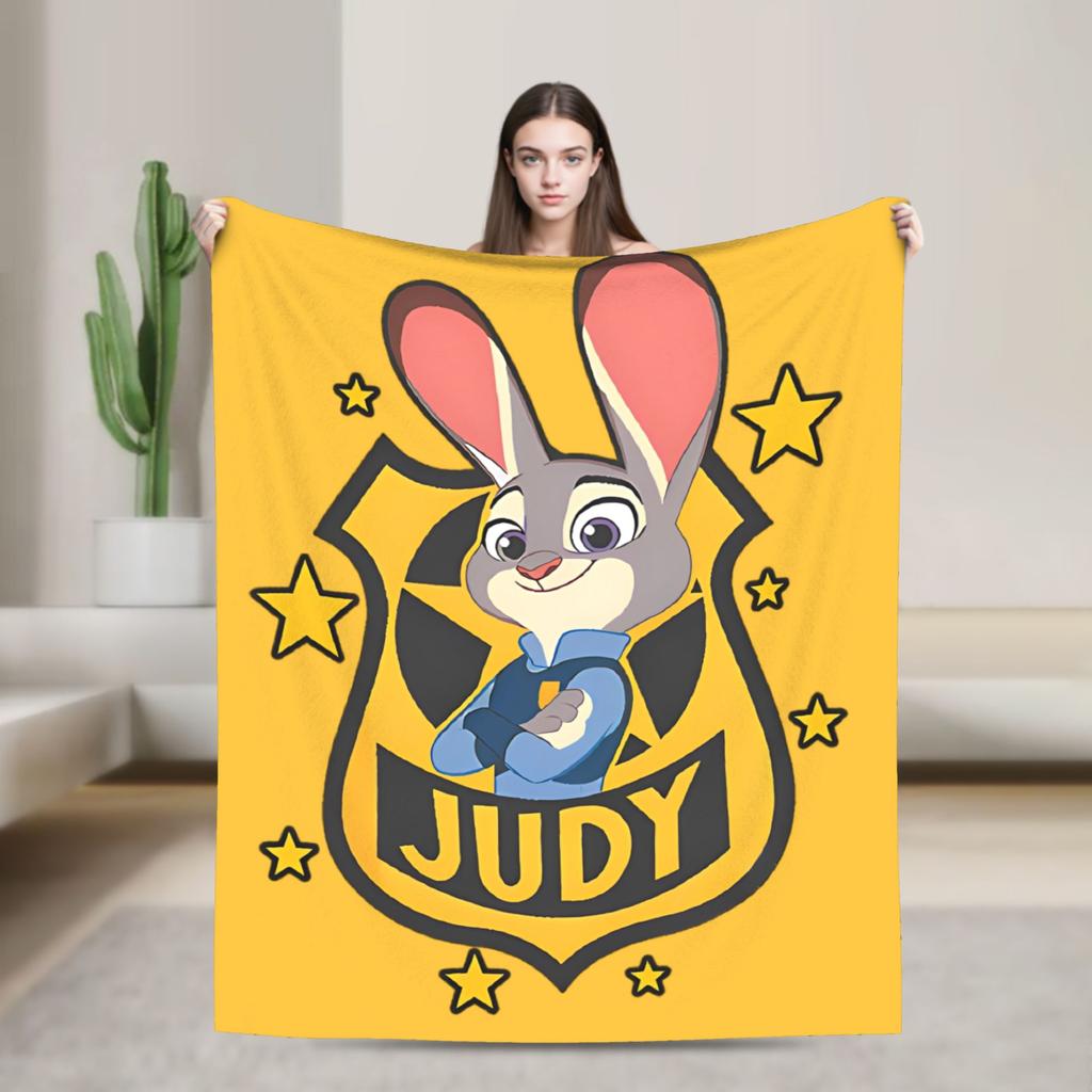 Zootopia Blankets Fleece Textile Decor Judy Hopps Nick Wilde Breathable Super Warm Throw Blankets for Sofa Office Quilt