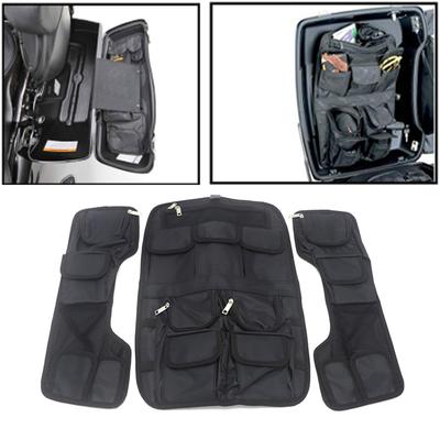 Motorcycle Black Hard Saddlebag Tour Pak Lid Organizer Internal Bag Set For Touring Models 1993-2013