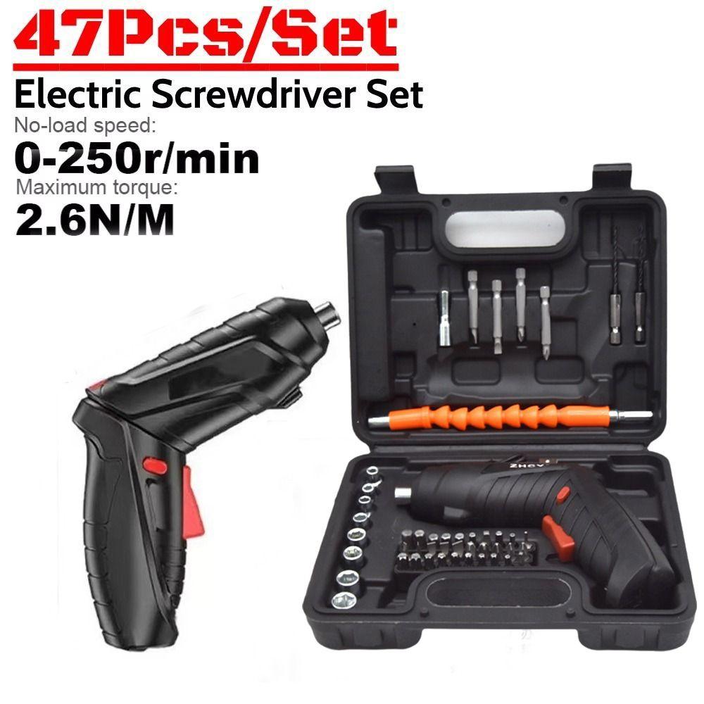 Powerful Impact Electric Screw Driver Set Rotating Handle Cordless Screwdriver  DIY Repairs