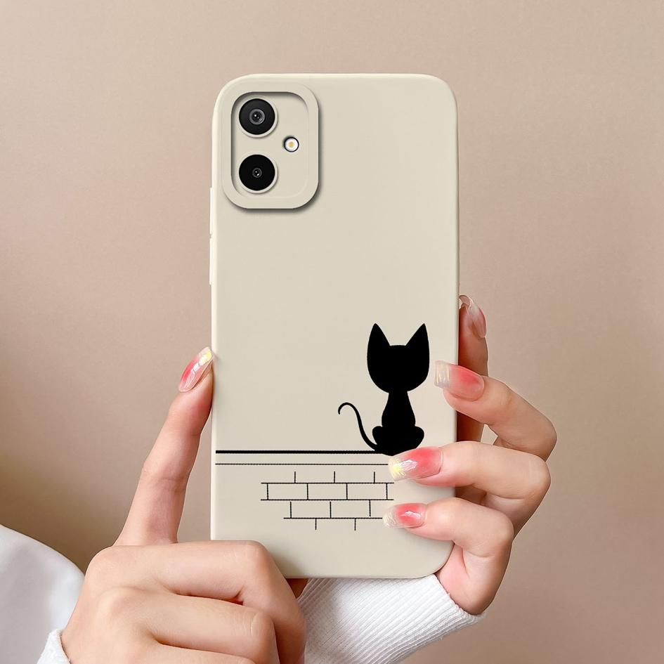 Lovely Cat Owl Pink Phone Cases For Samsung Galaxy F06 A06 F16 M06 M16 S25 Edge Liquid Silicone Dustproof Protective Covers For Samsung Bumper Housing