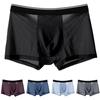 Men Ice-Silk Underwear Mesh Sexy Breathable Transparent Boxer Briefs Panties