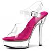 Vintage 14cm high heels stiletto high heel platform crystal sandals photo fashion women's fish mouth shoes