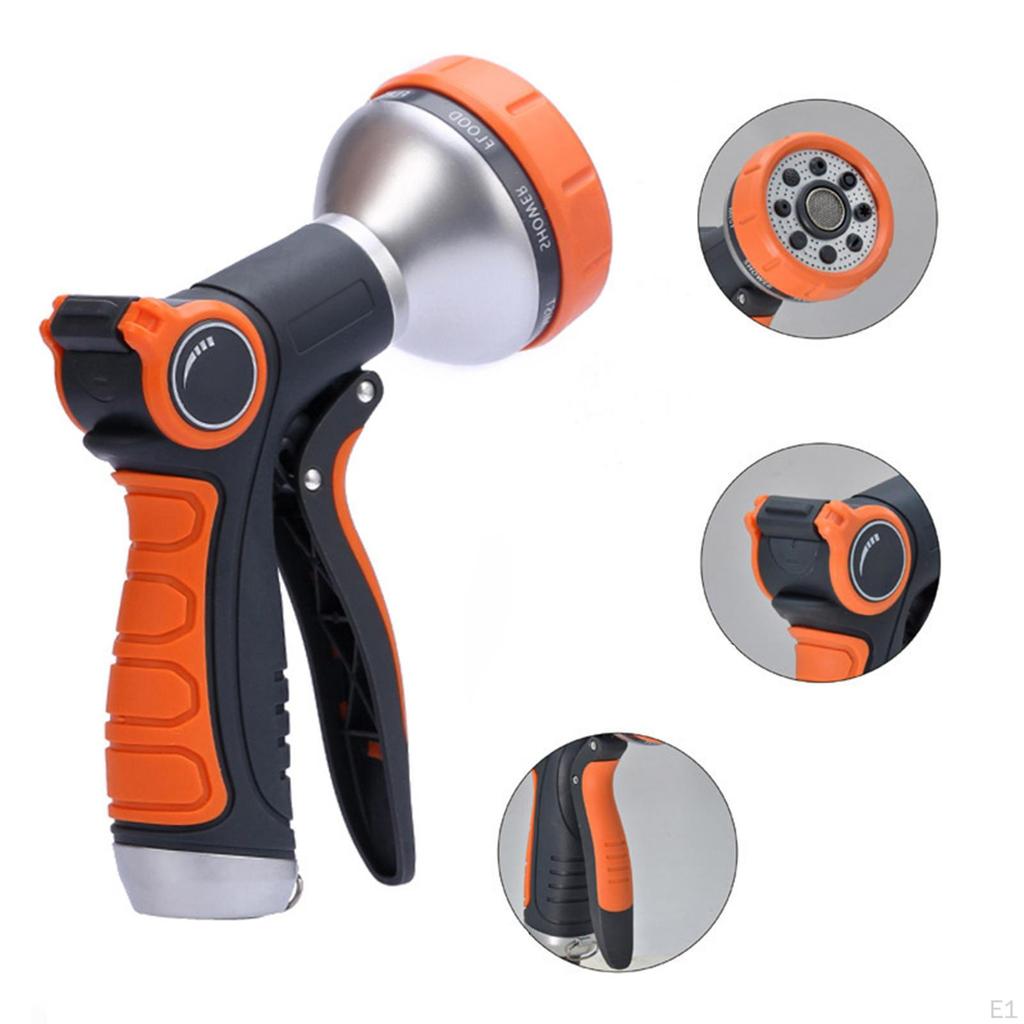 Garden Hose Nozzle Water with 8 Adjustable Spray Patterns - Heavy Duty Hand Sprayer for