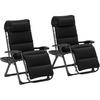 Zero Gravity Chairs Set of 2,Reclining Folding Zero Gravity Lounge Chair, Outdoor Lounge Chairs with Removable Cushion, Headrest