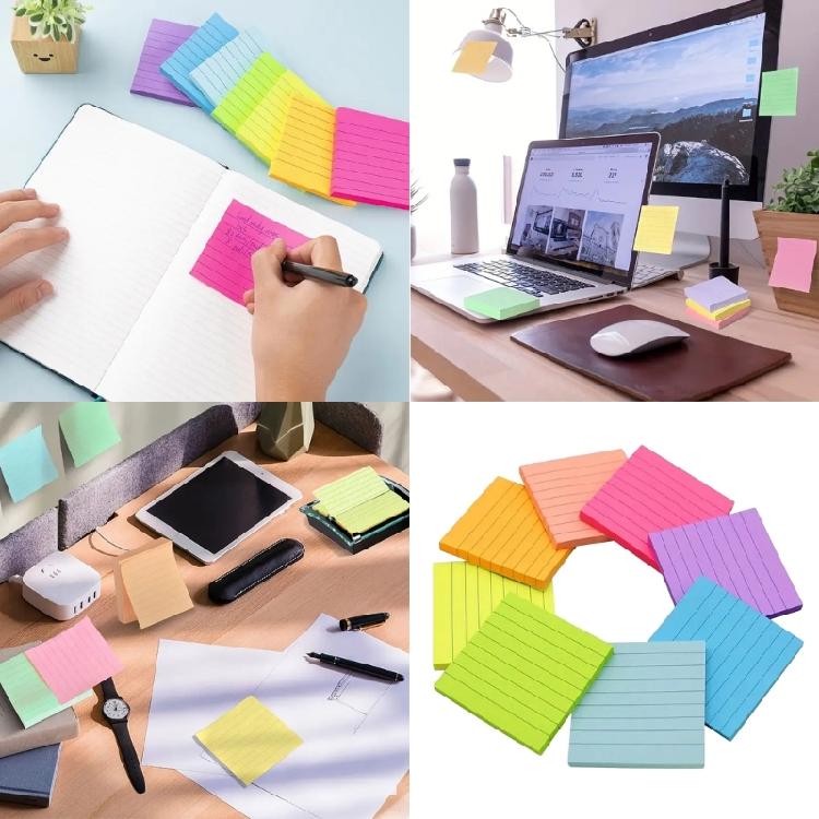360 Sheets Colorful Notes Paper for Writing 75x75mm Adhesive Note Paper Pocket Notepads for Office School
