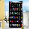 F1 Driver Number Chart Beach Towel Super Soft Microfiber Quickdry Fabric Comfortable Lightweight