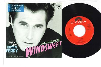 7inch Record BRYAN FERRY  Windswept  Crazy Love 7DM0154 POLYDOR 1985 Japan Rock Used