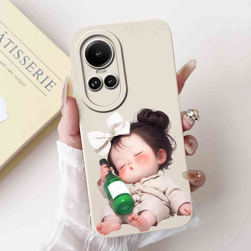 For Oppo Reno10 5G CPH2531 Case Luxurious Rose Cute Rabbit Soft Silicone Cover For Reno10 Pro 5G CPH2525 6.7" Global Phone Shell