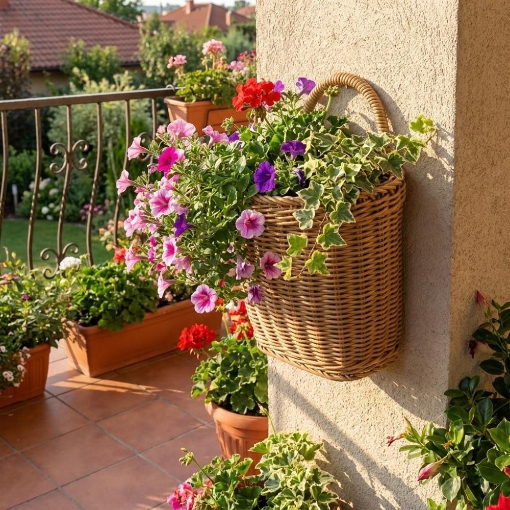 Wall Mounted Hanging Storage Basket Decorative Wall Hanging Flower Basket Camping