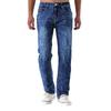 Men's Casual Small Straight Jeans Pants Fashion Wide Leg Pants Solid Color Jeans