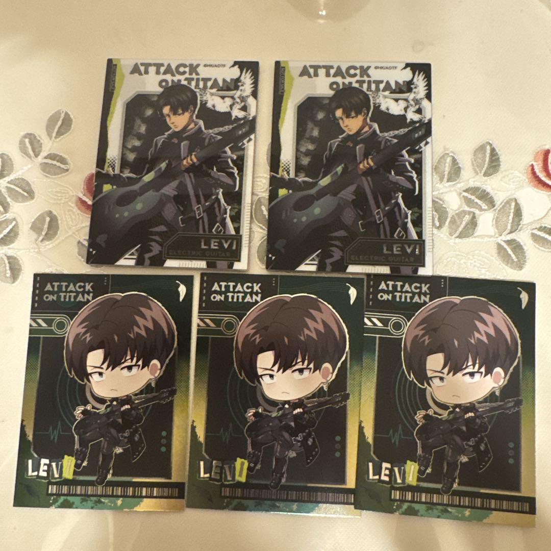 

[USED] Attack on Titan China Cafe Bonus Card Levi Set of 5