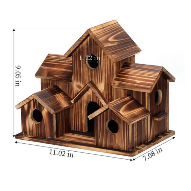 Wooden Birdhouse Craft Hanging Decor For Garden And Home Outdoor Use