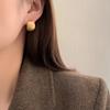 Vintage French Frosted Brushed Sterling Silver Stud Earrings, New Models, Trendy Niche Design, Light Luxury Premium Earrings for Women