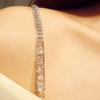 2Pcs/Bag Shoulder Straps Adjustable 1Pair Fashion Rhinestone Bra Straps Invisible Diamante Pearl Non-slip Metal