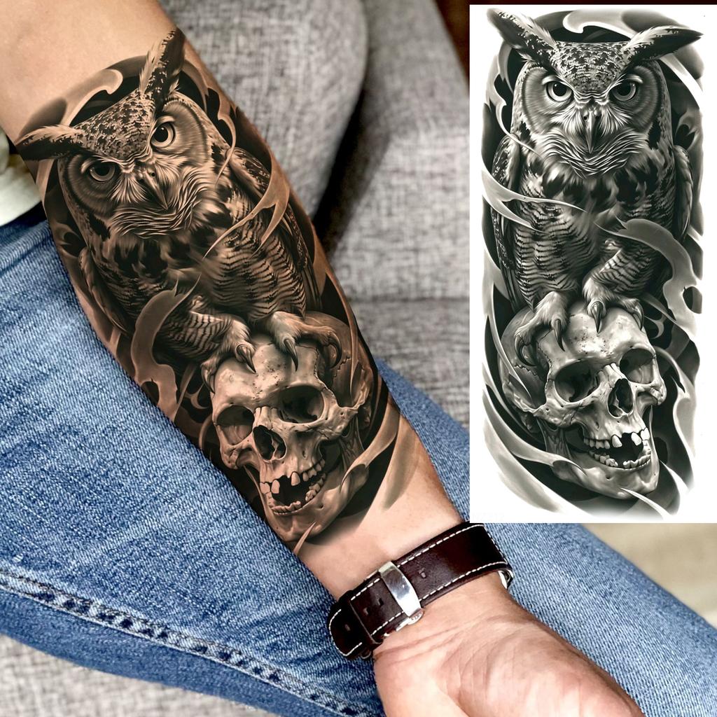 1 Sheet Bravery Tiger Temporary Tattoos For Men Adults Women Waterproof Fake Tattoo Sticker Disposable Washable Tatoo Decoration