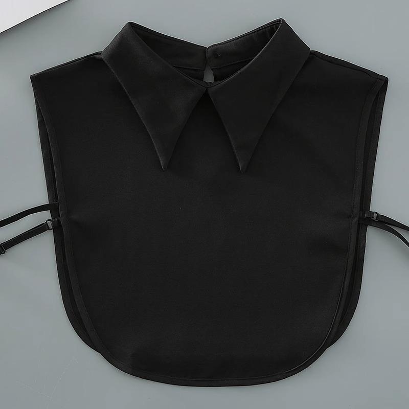 Hvit, spiss falsk krage for kvinner for høst og vinter – allsidig tilbehør til varm skjorte og genser