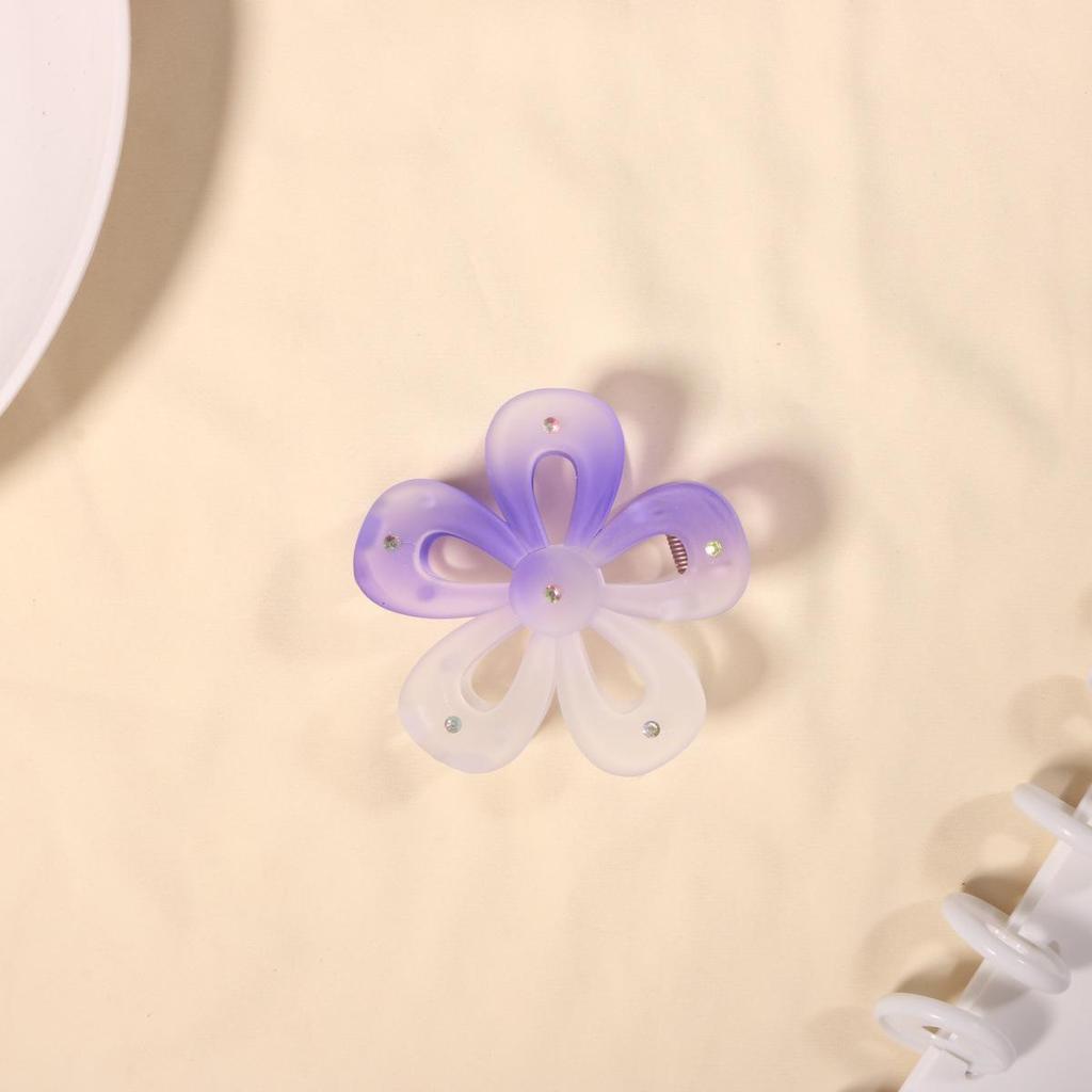 Candy Color Frosted Flower Claw Hair Clip – Five-Petal Design for Women