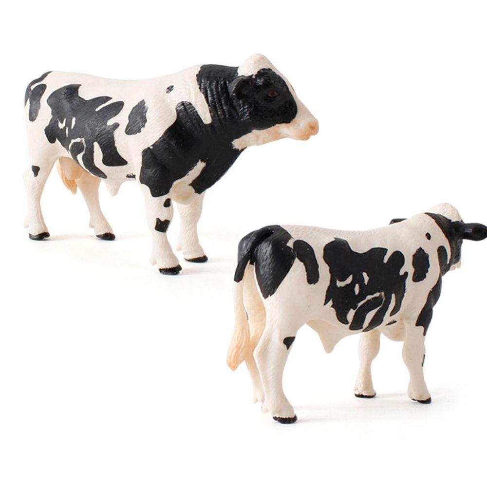 Ornaments for Children Baby Simulated Cattle Animal Figurine Cow Models Educational Toys Home Decor