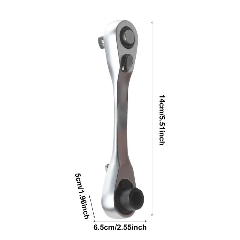 1/4 Inch Drive Ratchet Double Headed Small Bit Ratchet Wrench Angled Screwdriver Extension Bit Holder Practical Accessories Tool